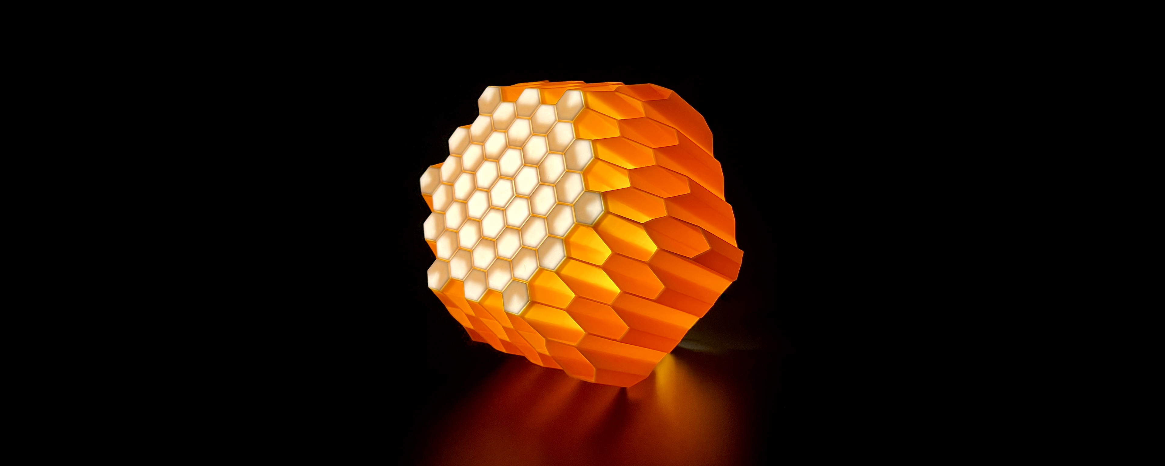 3D Print Project Athens Hexagon Overload Lightbox in Golden Yellow