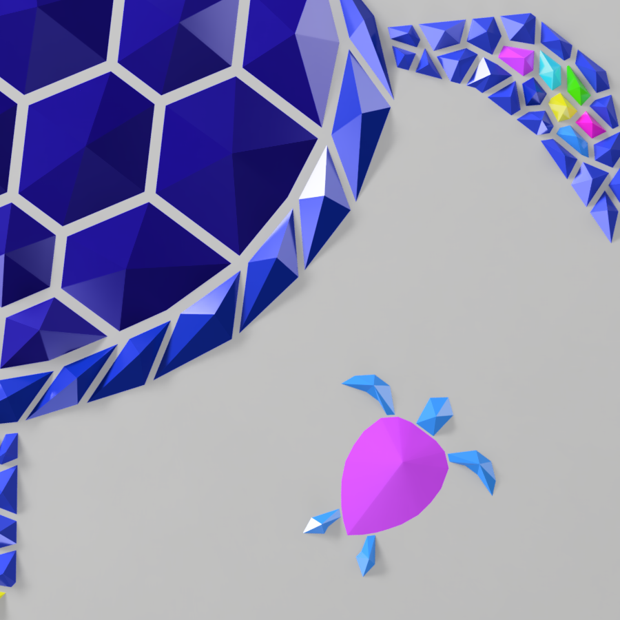 Geometric Baby Sea Turtle